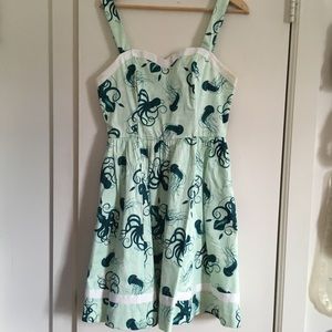 Octopus and squid print dress